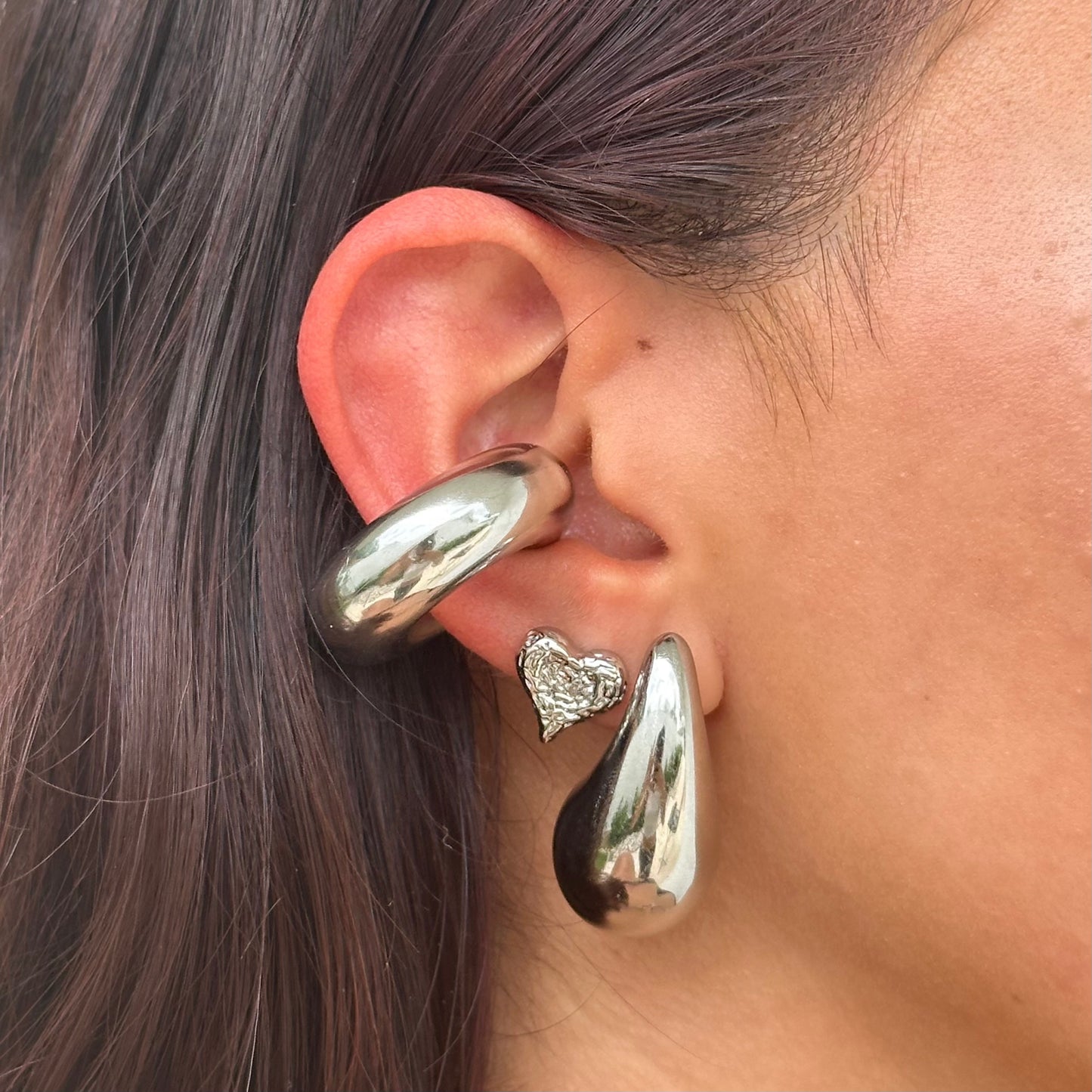SILVER DROP STUDS