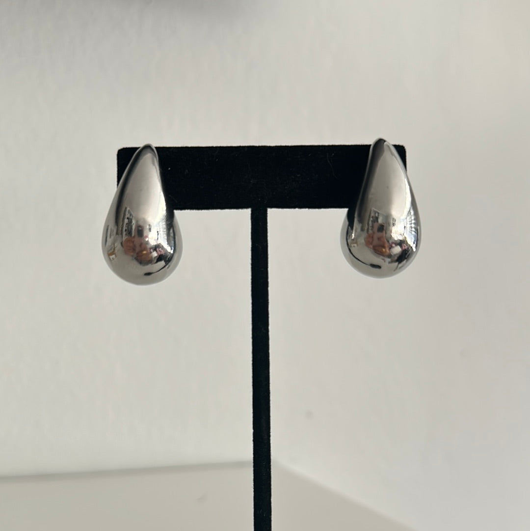 SILVER DROP STUDS