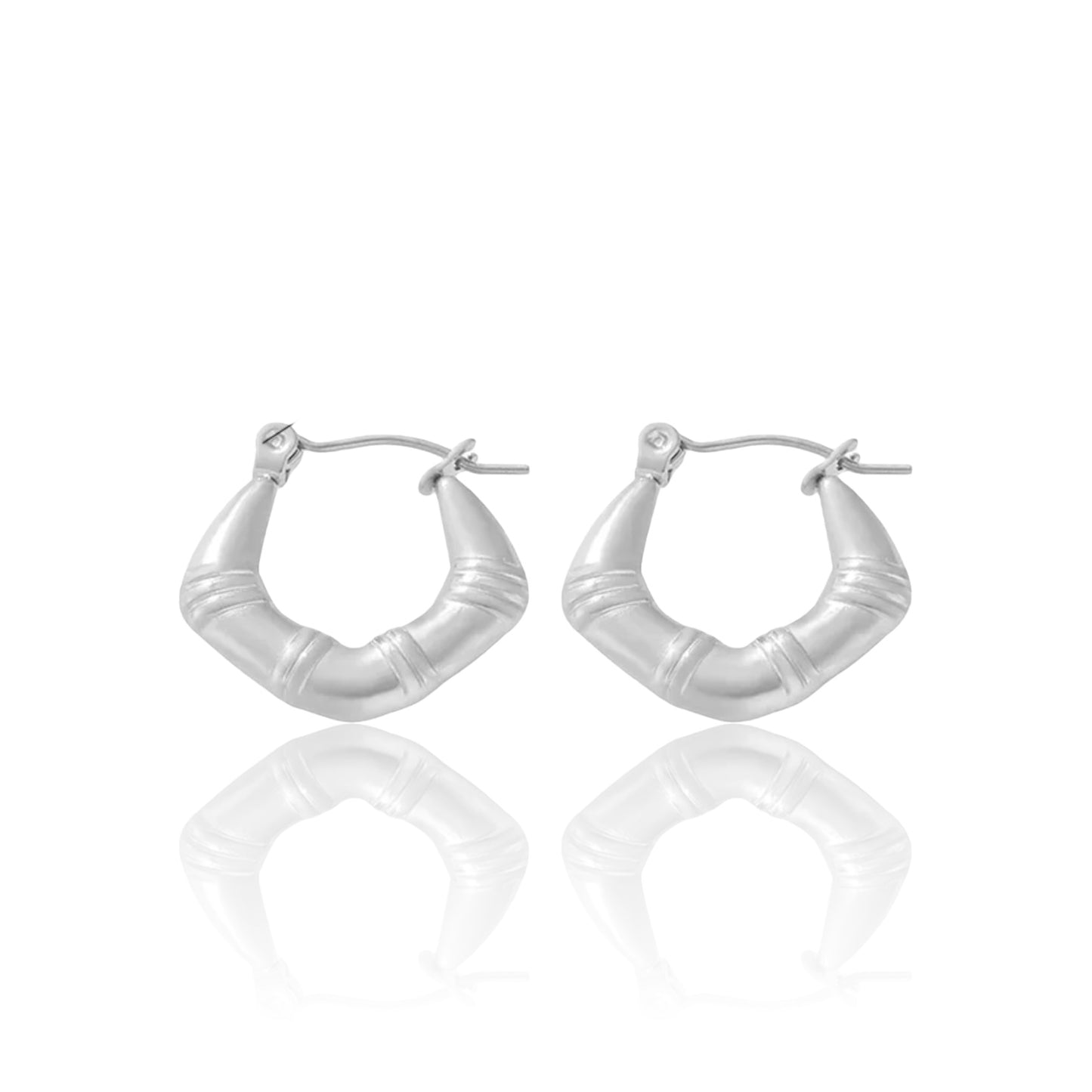SILVER STAPLE EARRINGS
