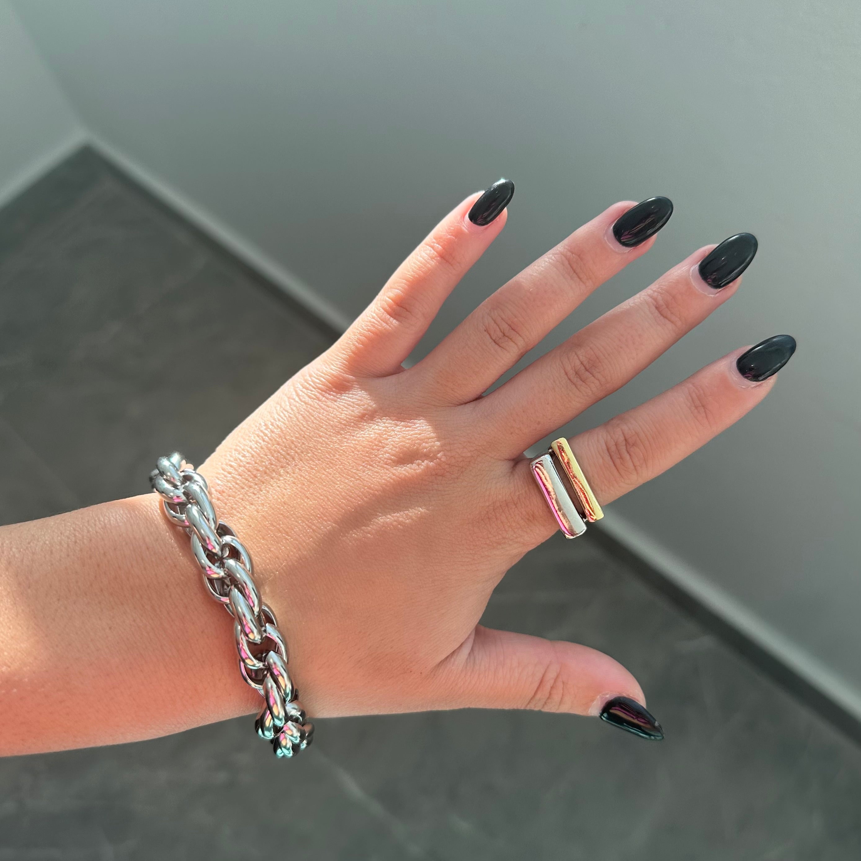 BOLD SILVER ROPE BRACELET