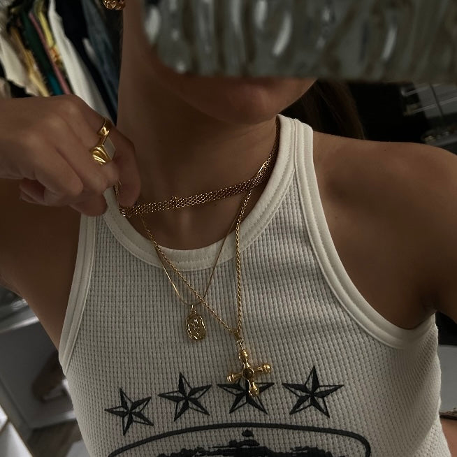 Tiger Necklace - Stainless Steel Tiger's Eye Cross Necklace