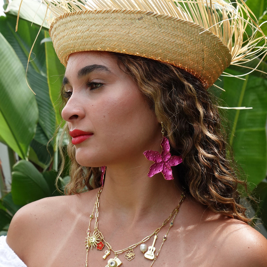 AMAPOLA PUERTORRIQUEÑA EARRINGS - PINK