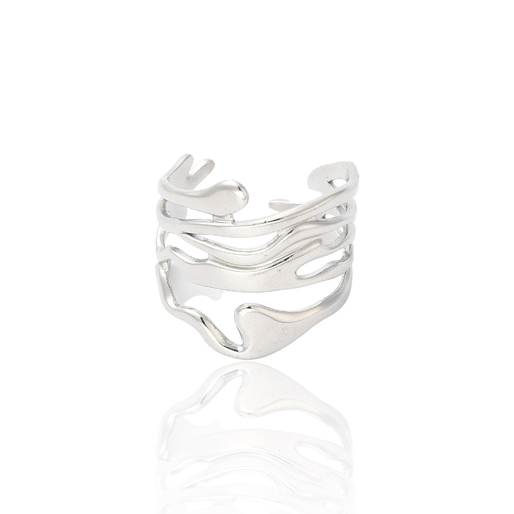 ABSTRACT SILVER RING