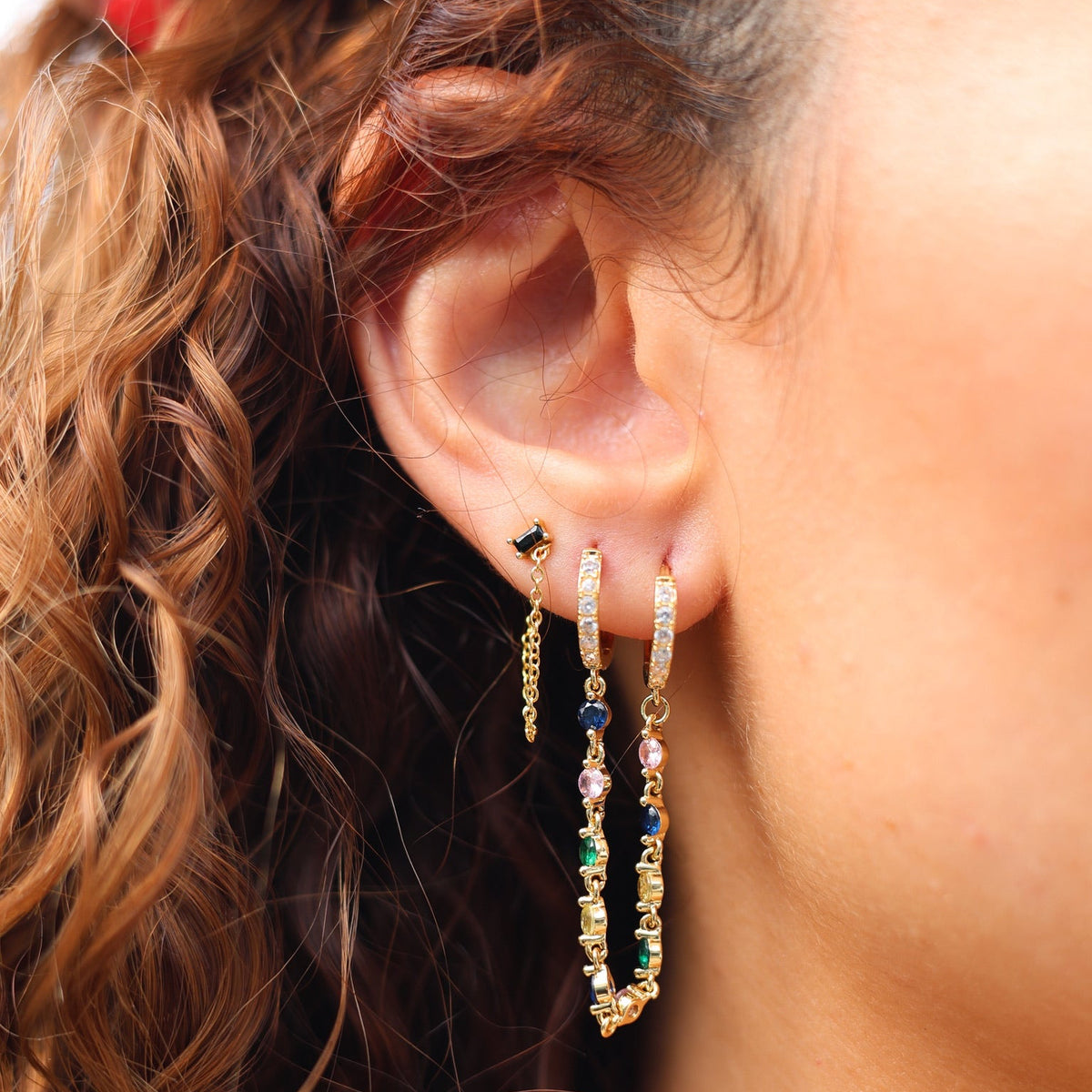 ONYX CHAIN DROP EARRING