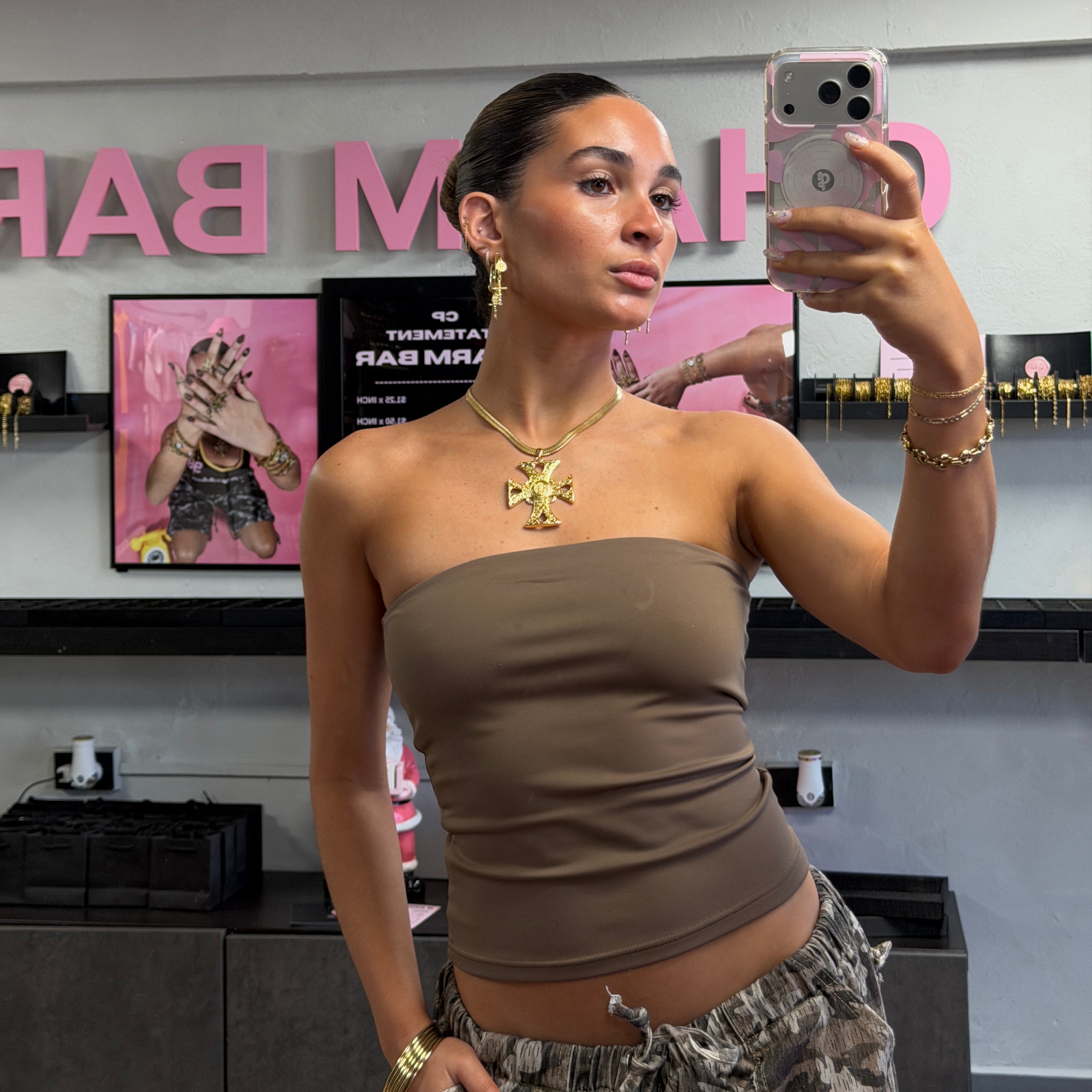 Cayetana Cross Necklace - 18k Gold Plated Large Cross Necklace