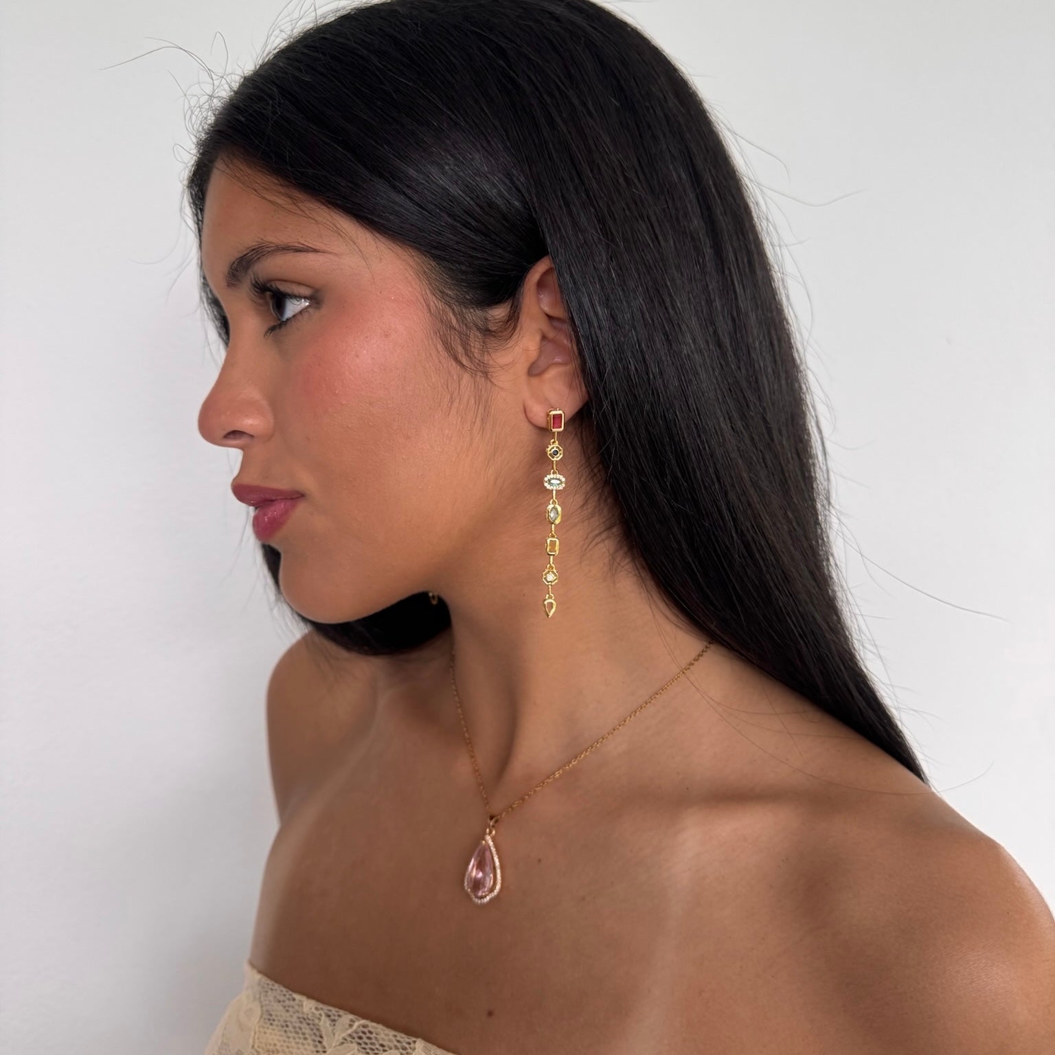 SET 4.0 - PINK NECKLACE AND EARRINGS