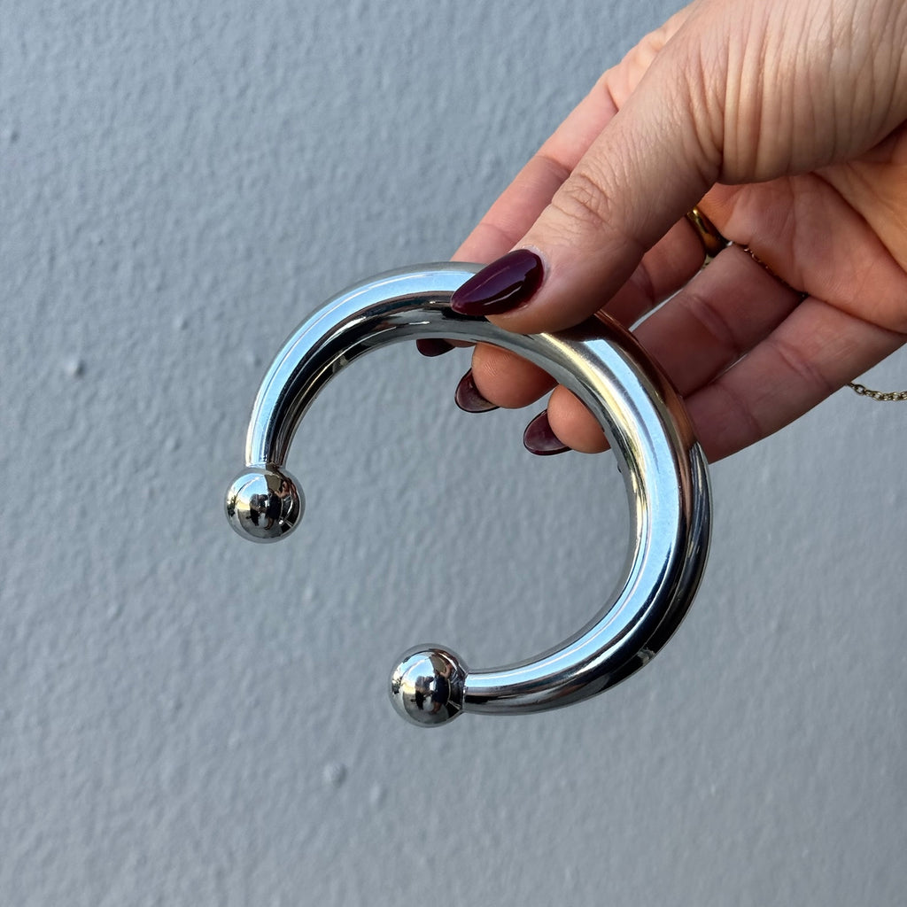 Desire Silver Bangle - Stainless Steel Silver Cuff Bangle