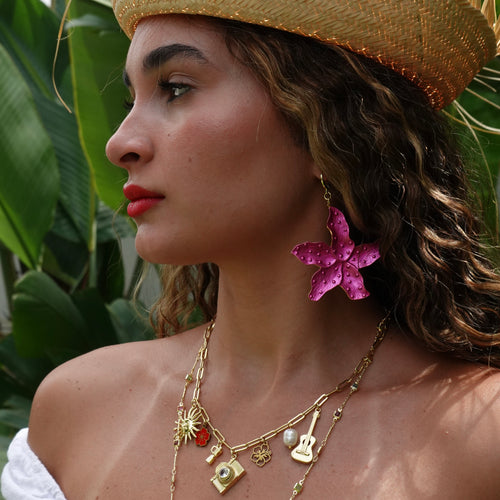 AMAPOLA PUERTORRIQUEÑA EARRINGS - PINK