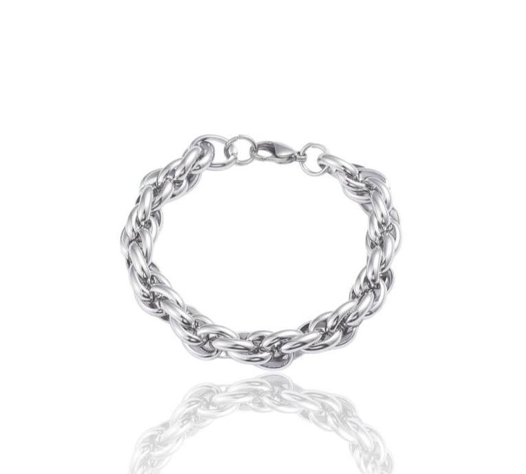 BOLD SILVER ROPE BRACELET
