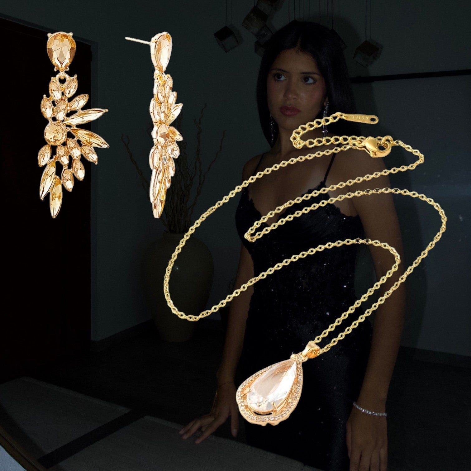 SET 2.0 - GOLD NECKLACE & EARRINGS