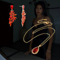 SET 3.0 - RED NECKLACE AND EARRINGS