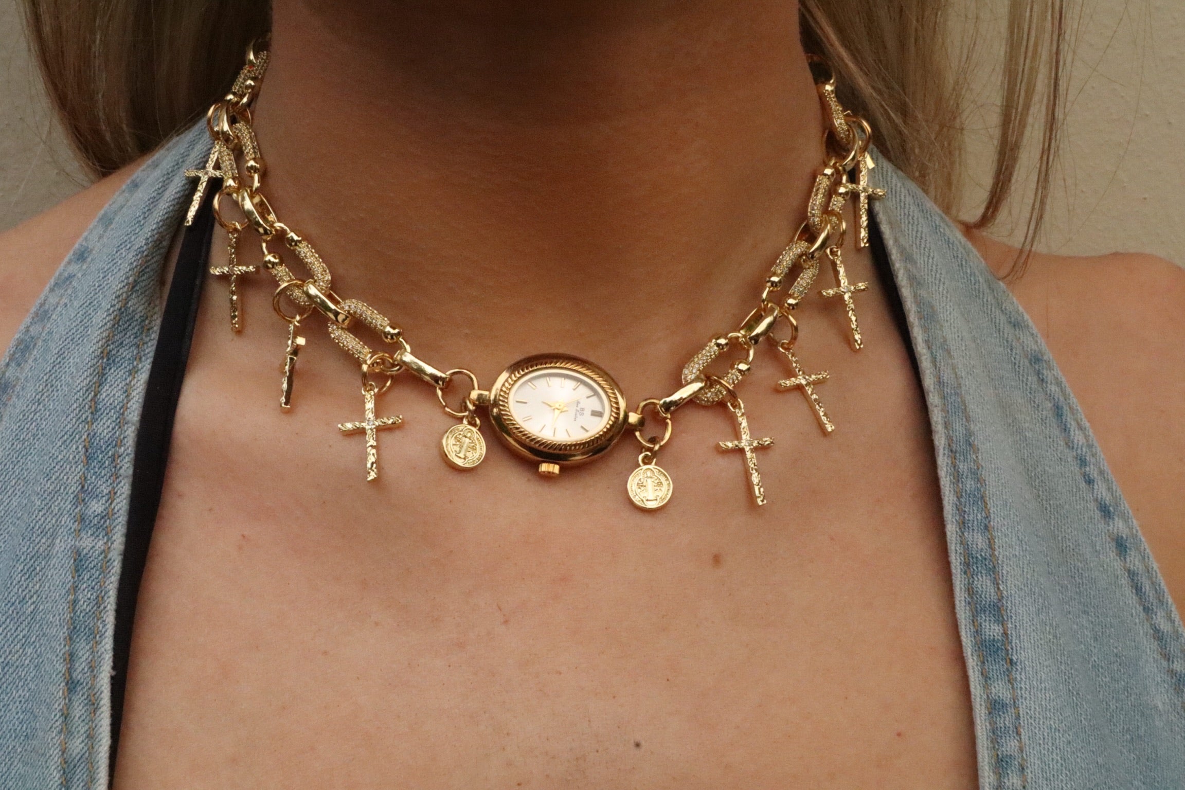 THE INHERITED CROSS - REWORKED WATCH CHOKER