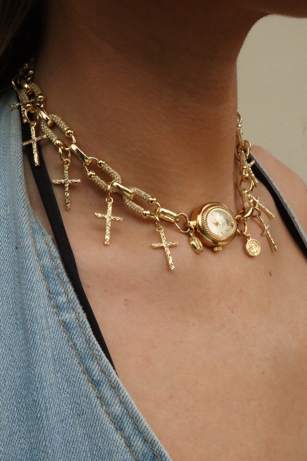 THE INHERITED CROSS - REWORKED WATCH CHOKER