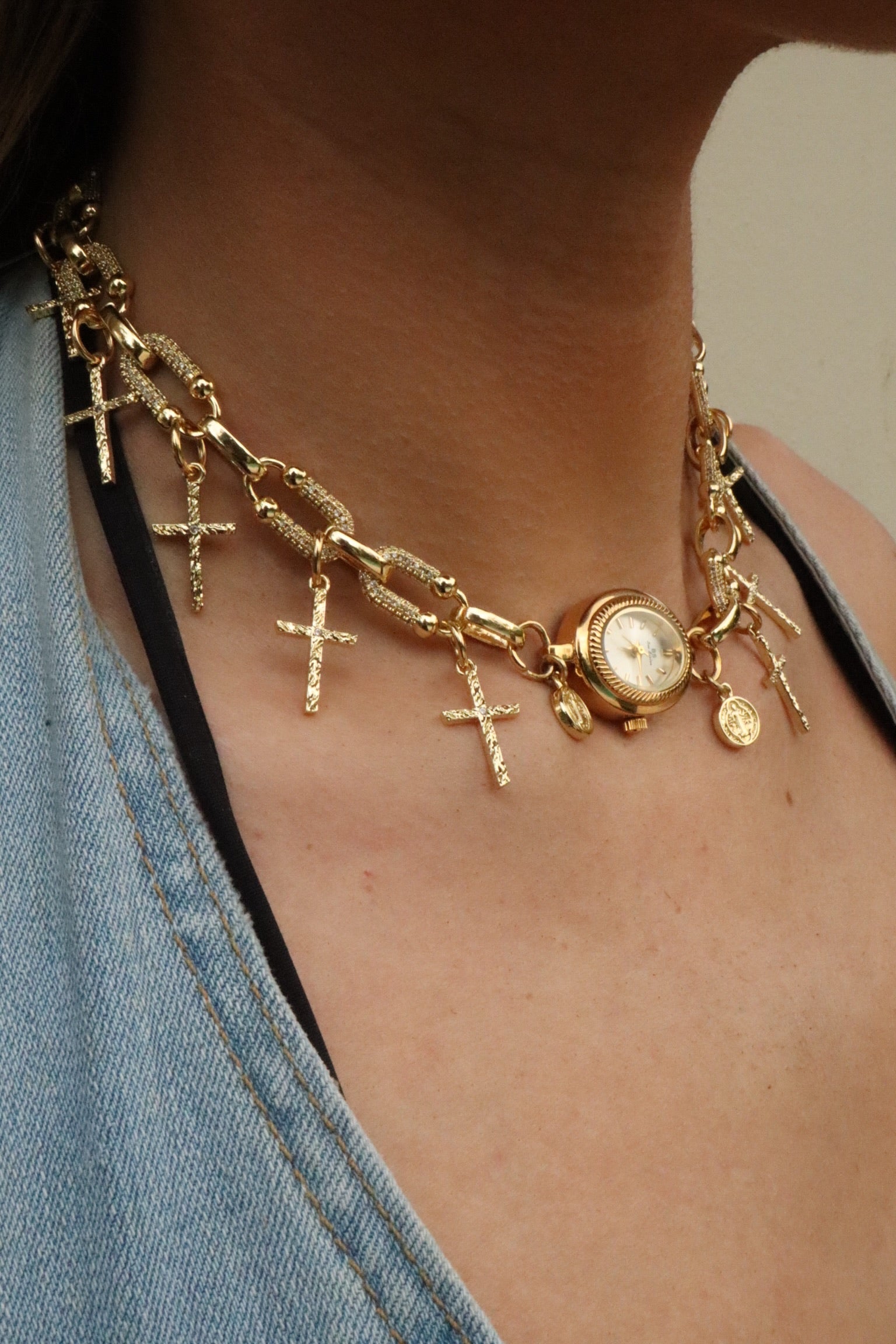 THE INHERITED CROSS - REWORKED WATCH CHOKER