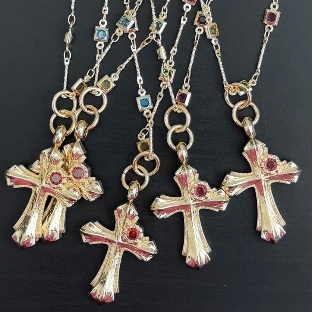 Amaranth Cross - 18k Gold Plated Cross Necklace