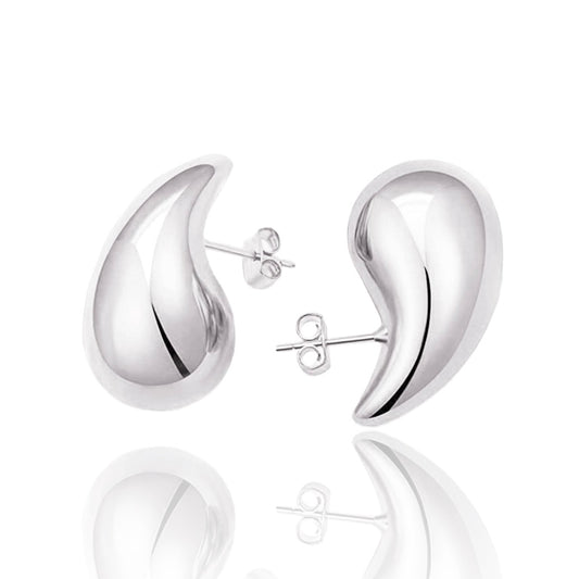 JUMBO SILVER DROP STUDS