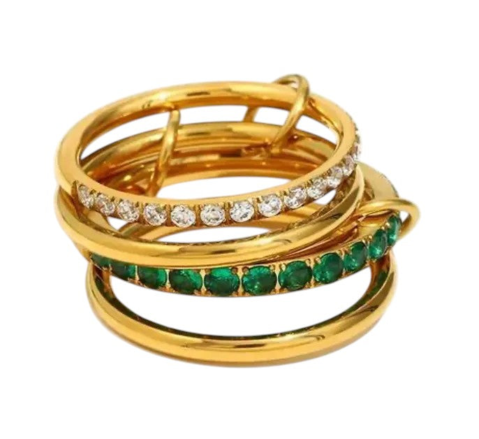 PRE-ORDER EMERALD SPINS RING