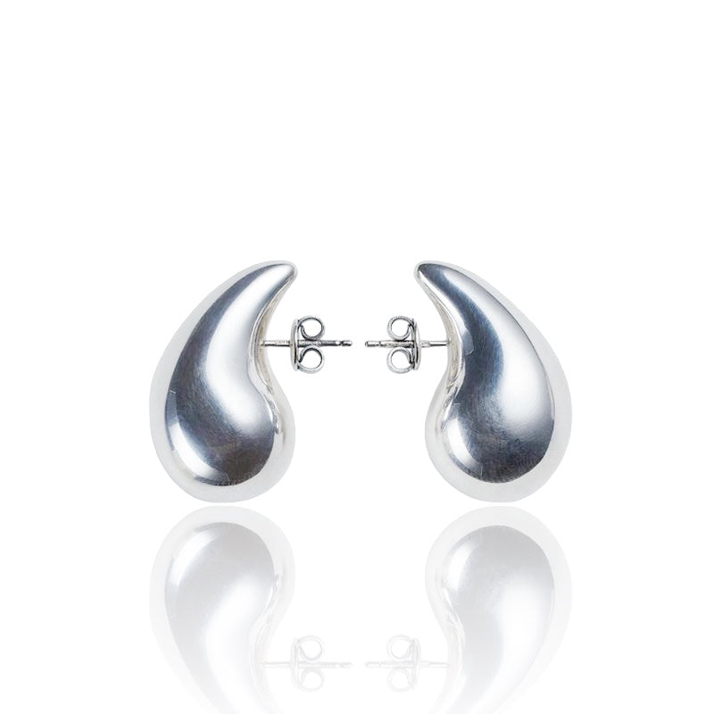 SILVER DROP STUDS