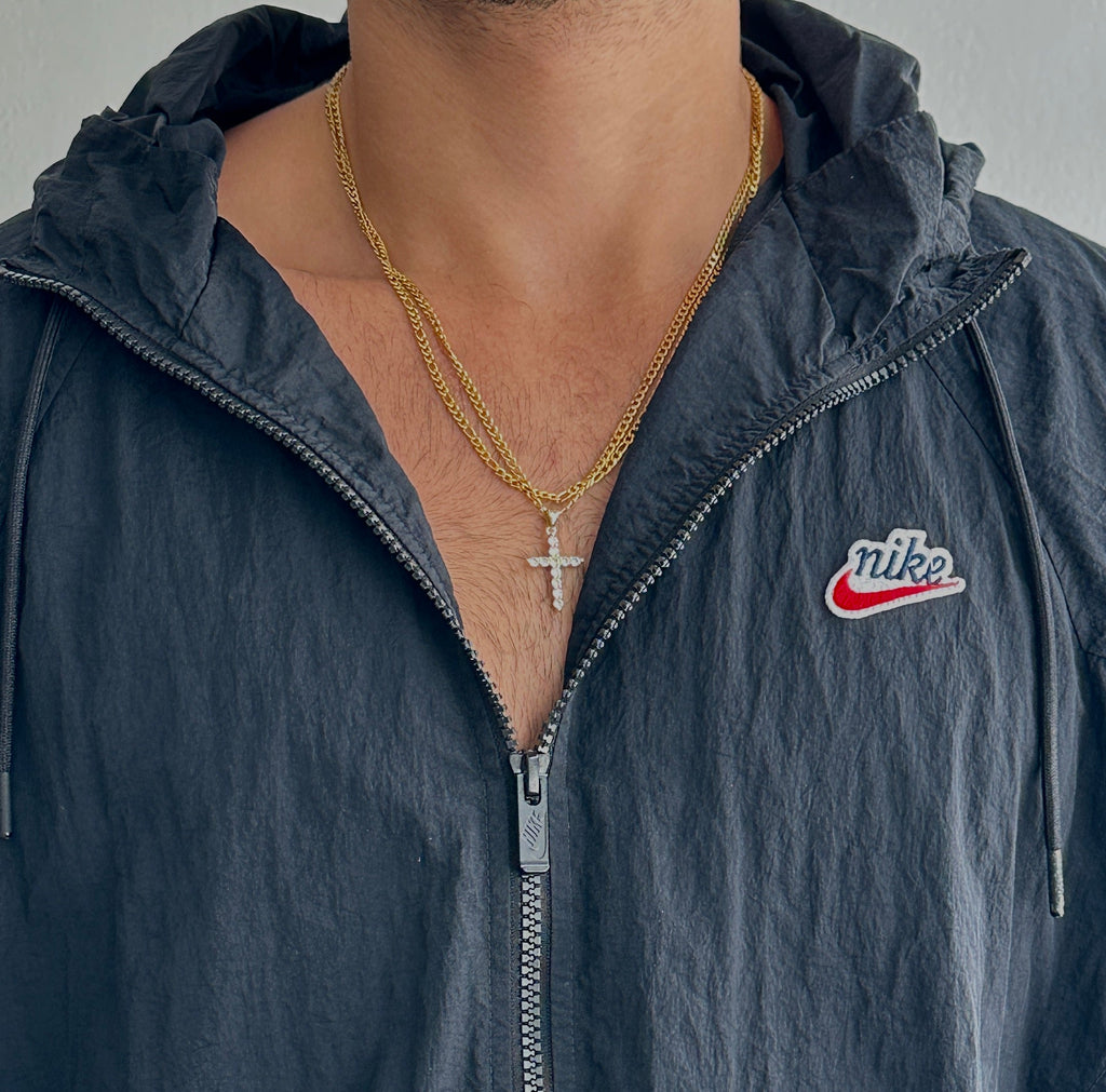 Cuban Cross - Men's Stainless Steel Zirconia Cross Necklace