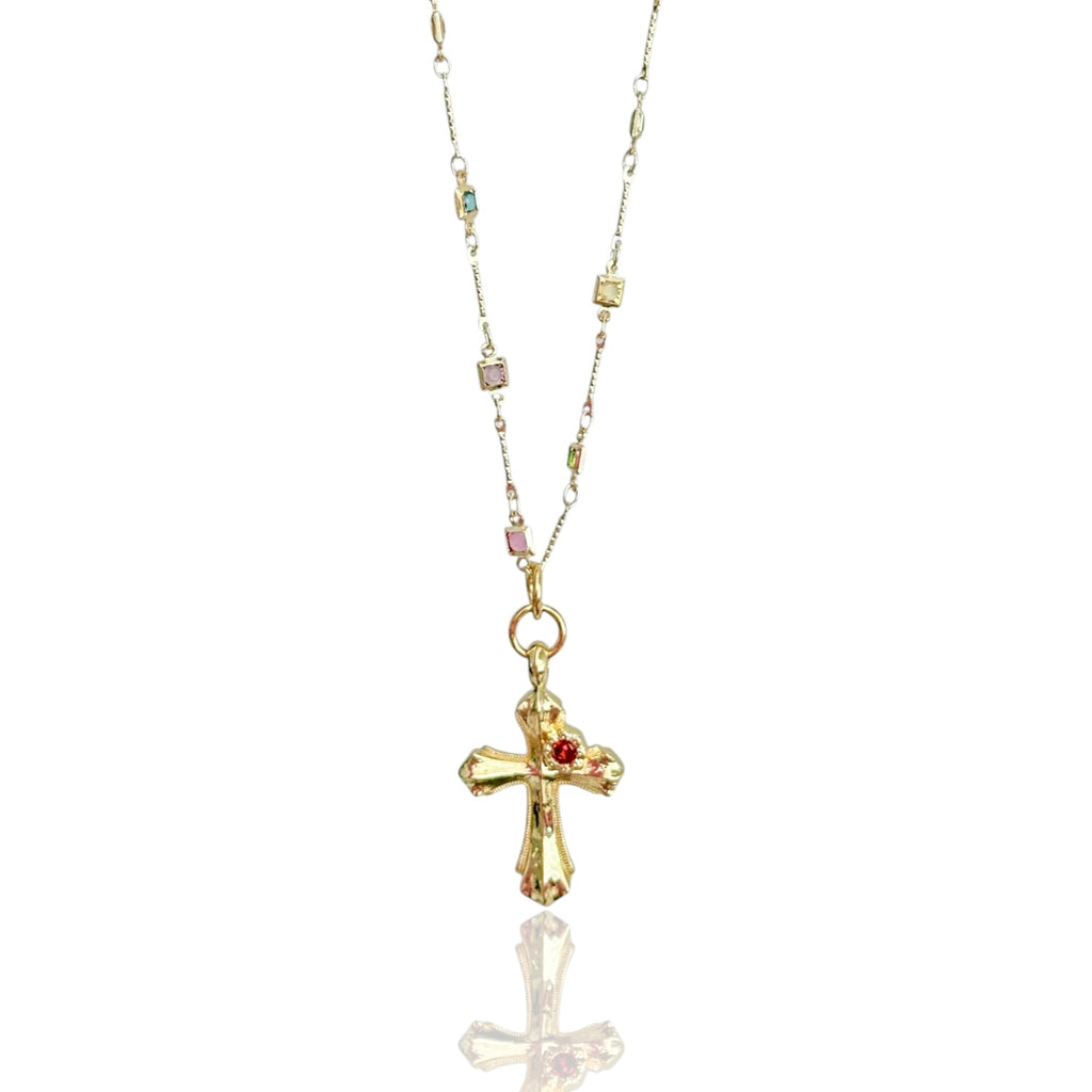 Amaranth Cross - 18k Gold Plated Cross Necklace