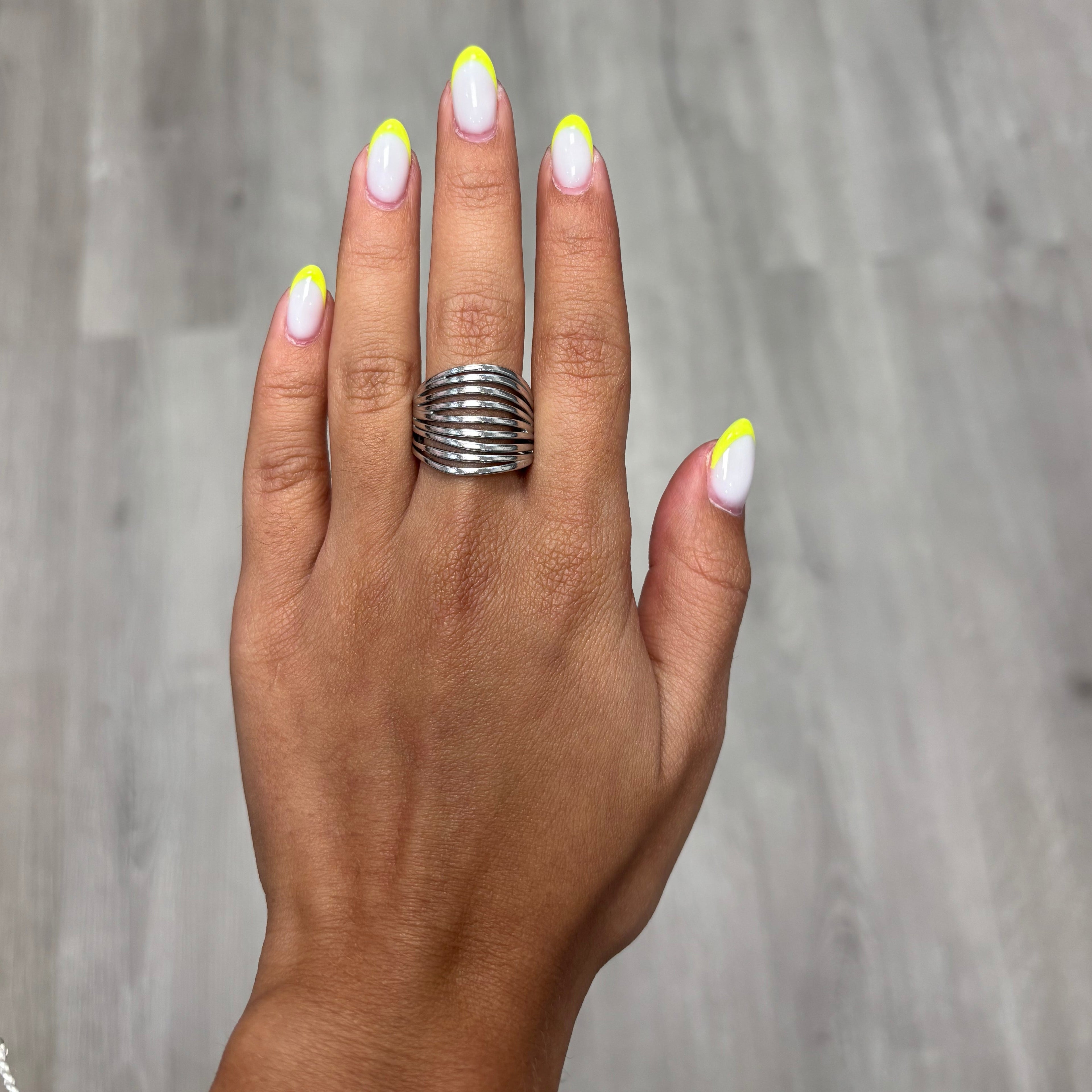 SILVER MULTI-BAND RING
