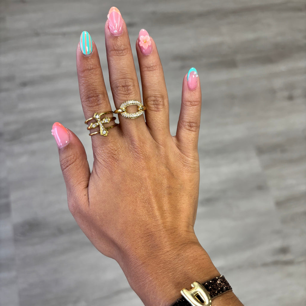 TRIPLE FAITH CROSS RING