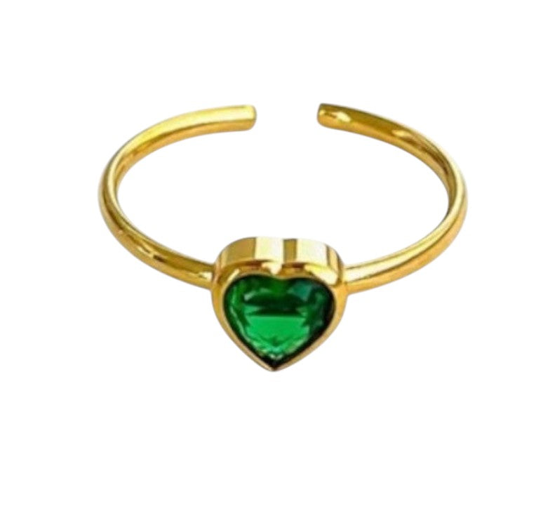 VALENTINE EMERALD HEART RING