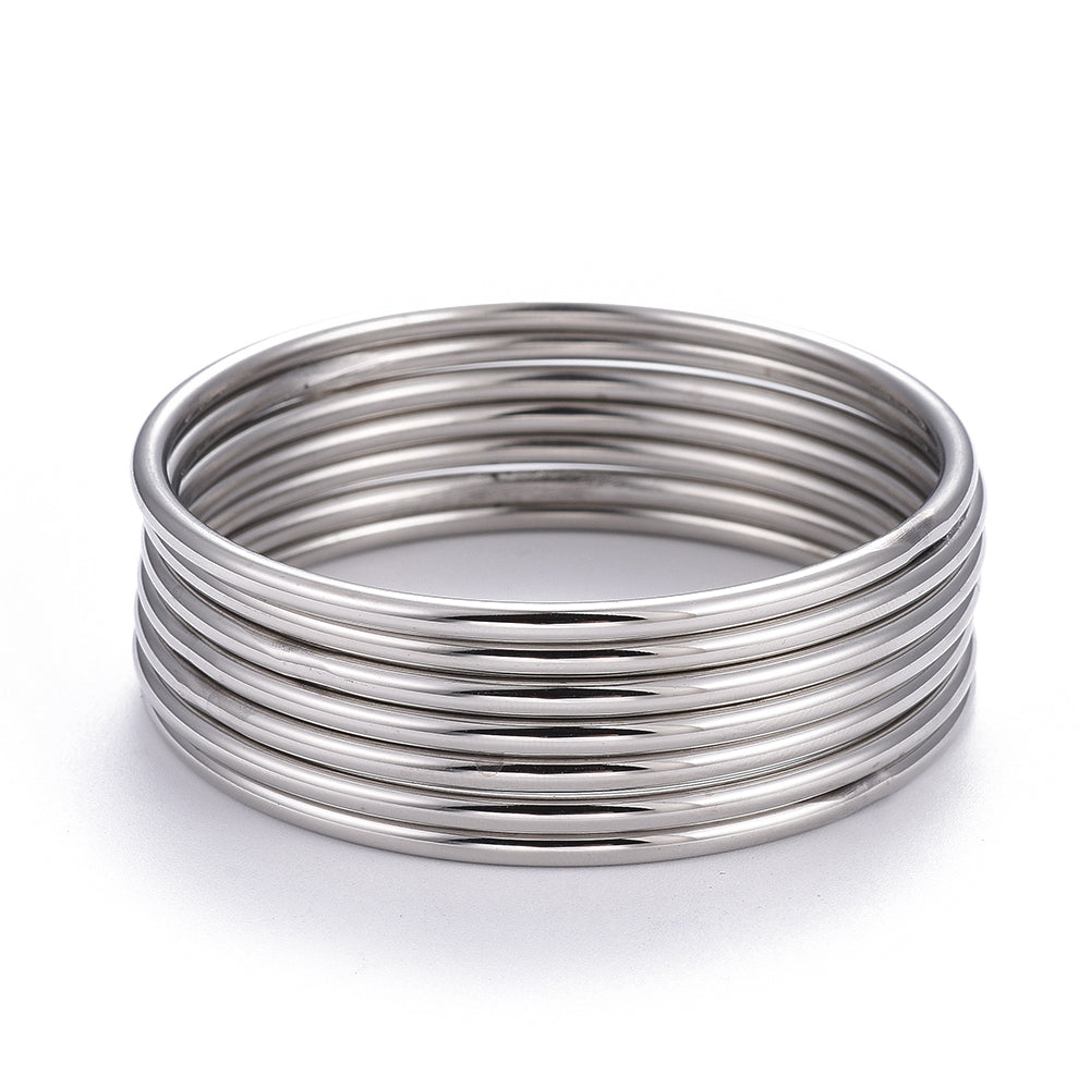 ISADORA SILVER BANGLE SET