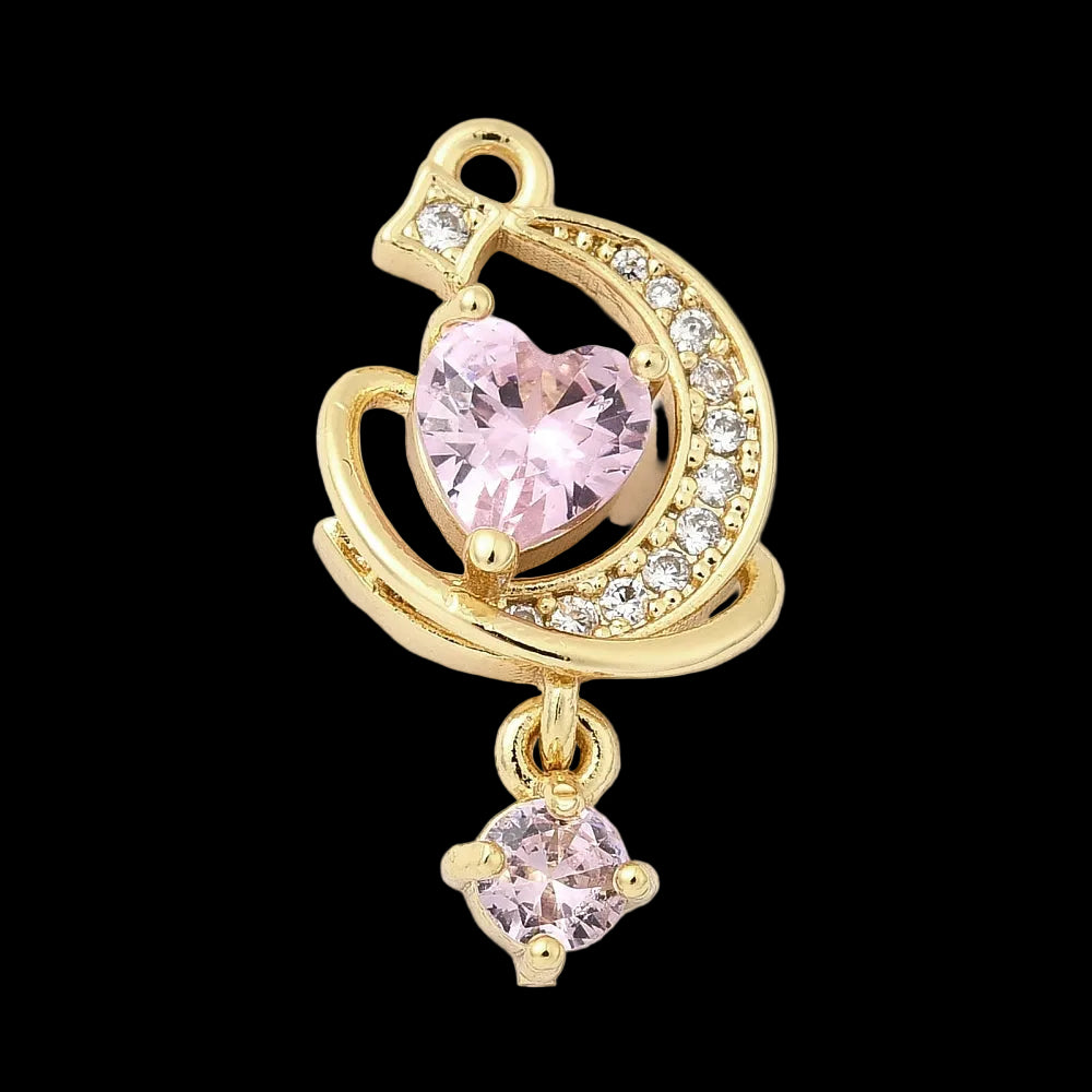 Pink Heart Planet Star Charm