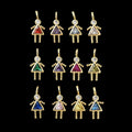 Colorful Zirconia Little Girl Charm