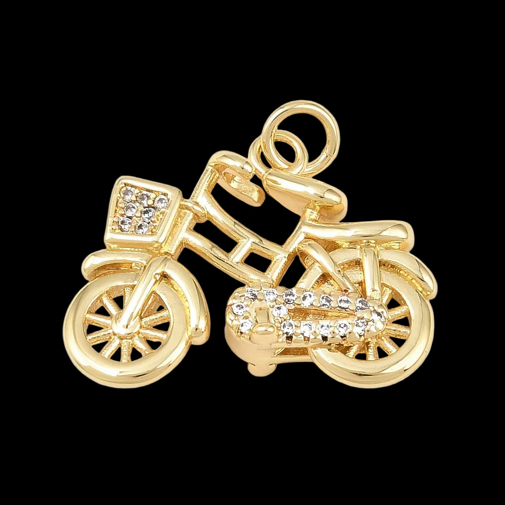 Motorcycle Charm with Zirconia
