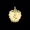 Heart Medal Charm with Rose
