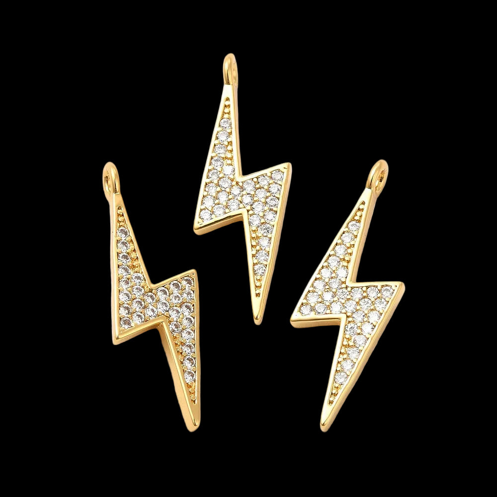 Zirconia Lightning Bolt Charm