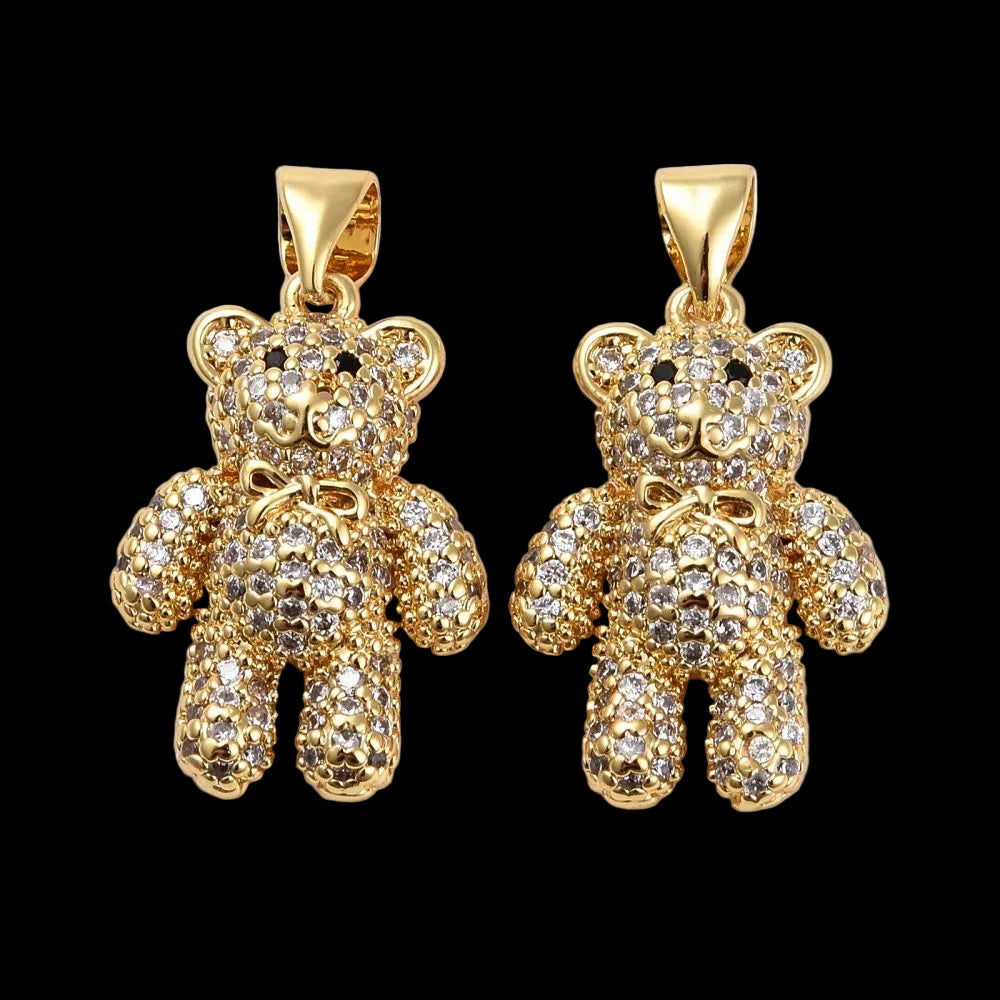 Teddy Bear Zirconia Charm