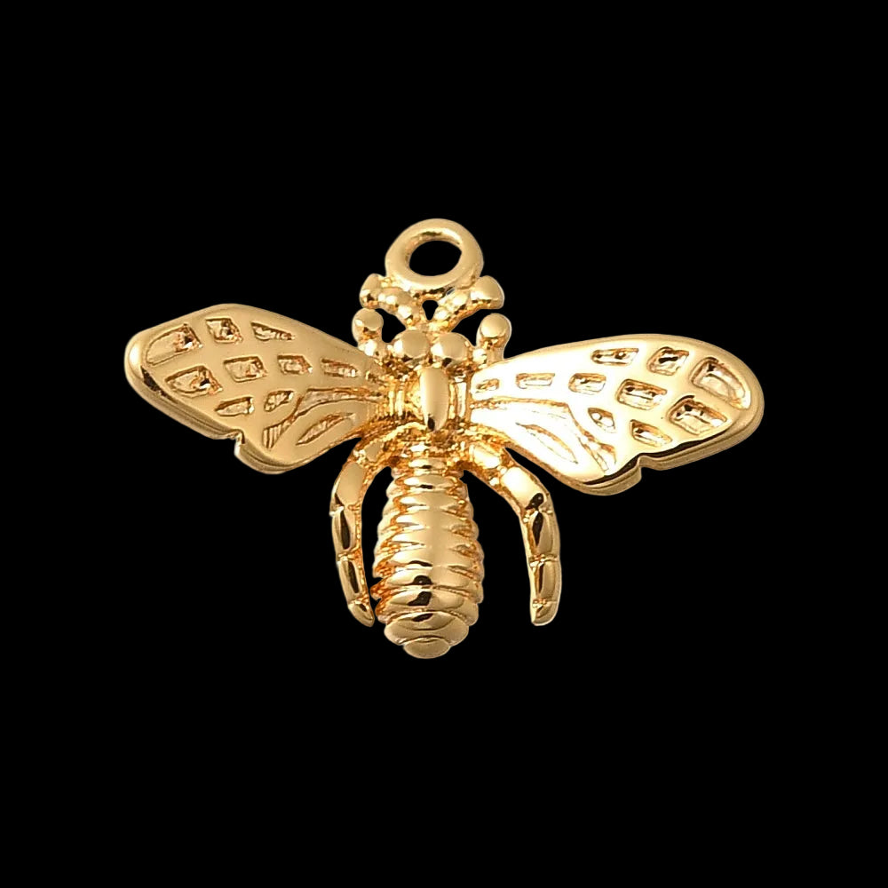 X-Small Solid Gold Bee Charm