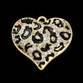 Leopard Heart Charm with Zirconia