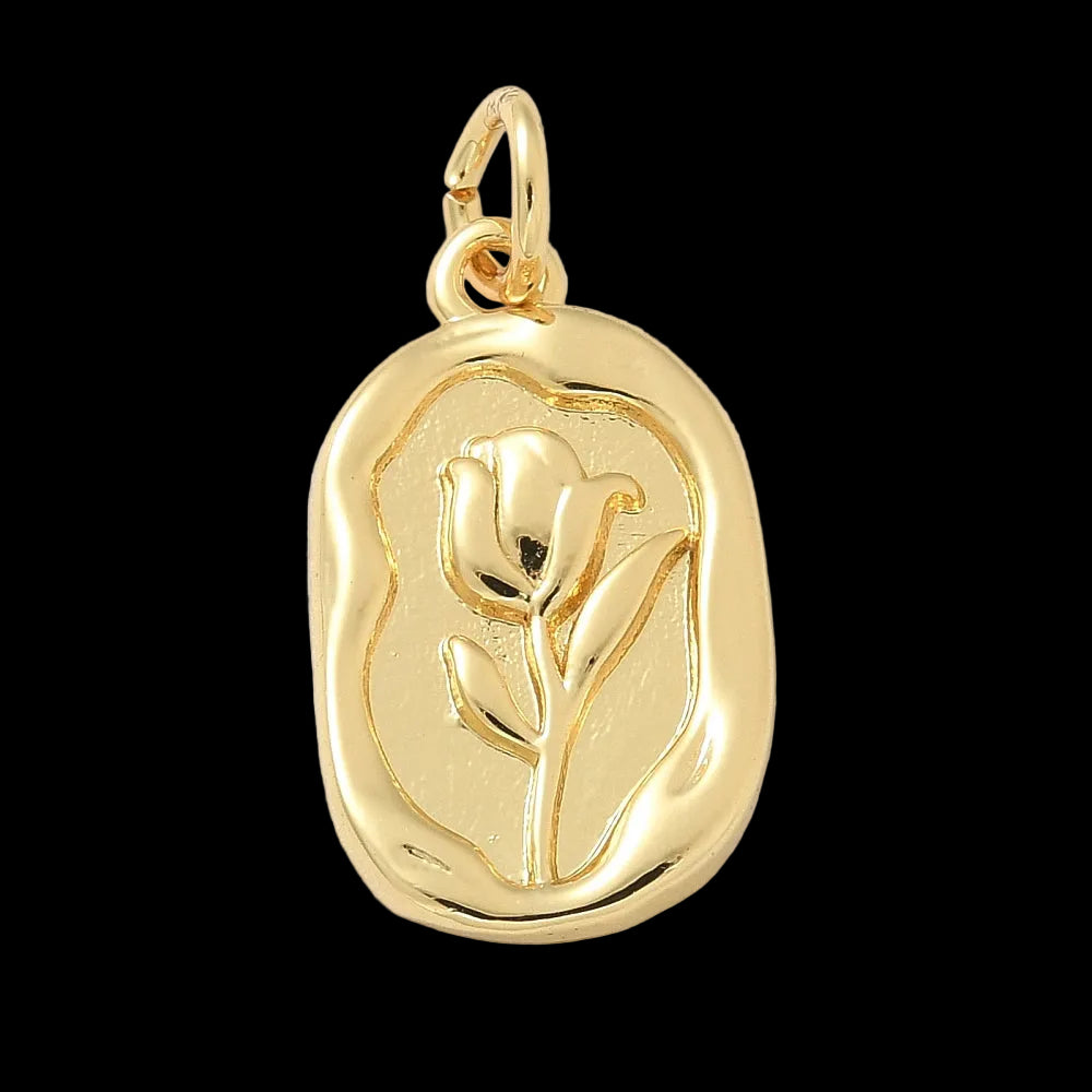 Medal Charm with Rose