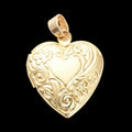 Engraved Heart Locket Charm