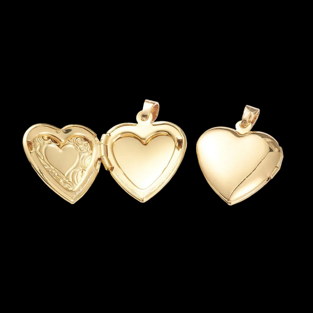 Engraved Heart Locket Charm