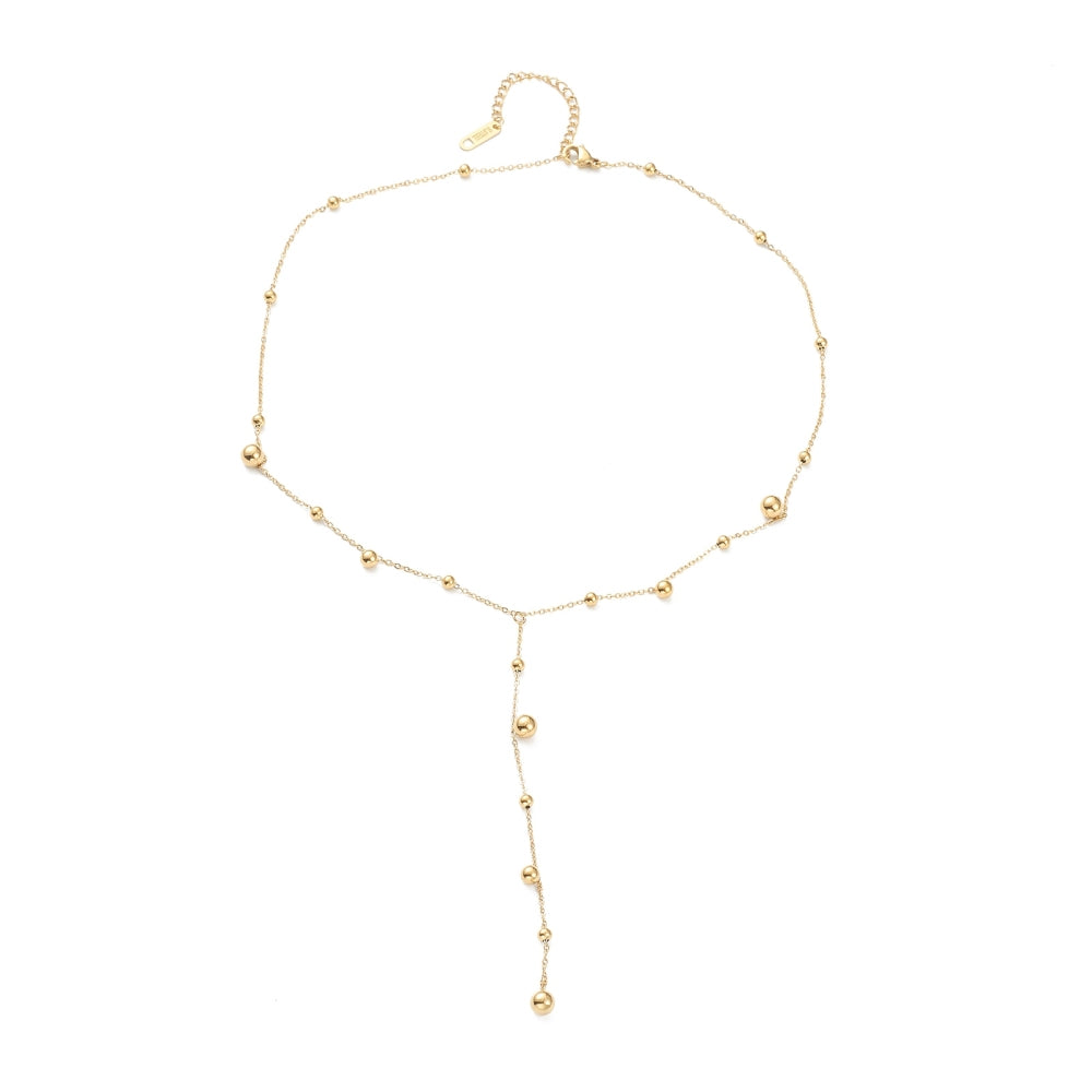 BEADED LARIAT NECKLACE