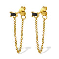 ONYX CHAIN DROP EARRINGS