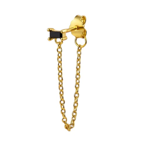 ONYX CHAIN DROP EARRING