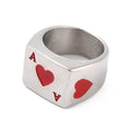 ACE OF HEARTS SILVER RING
