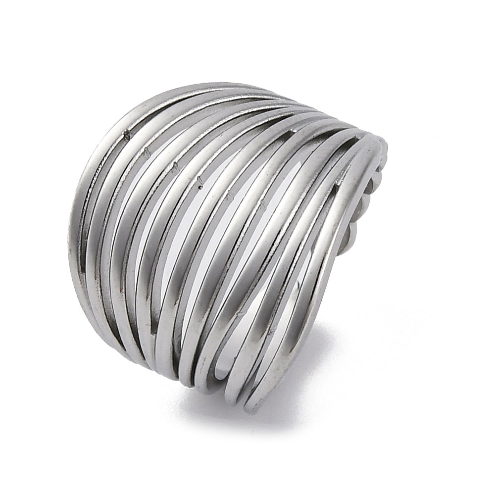 SILVER MULTI-BAND RING