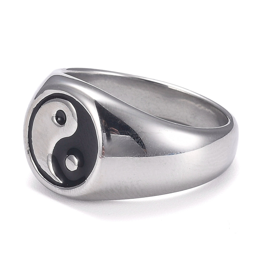 YING YANG SILVER RING