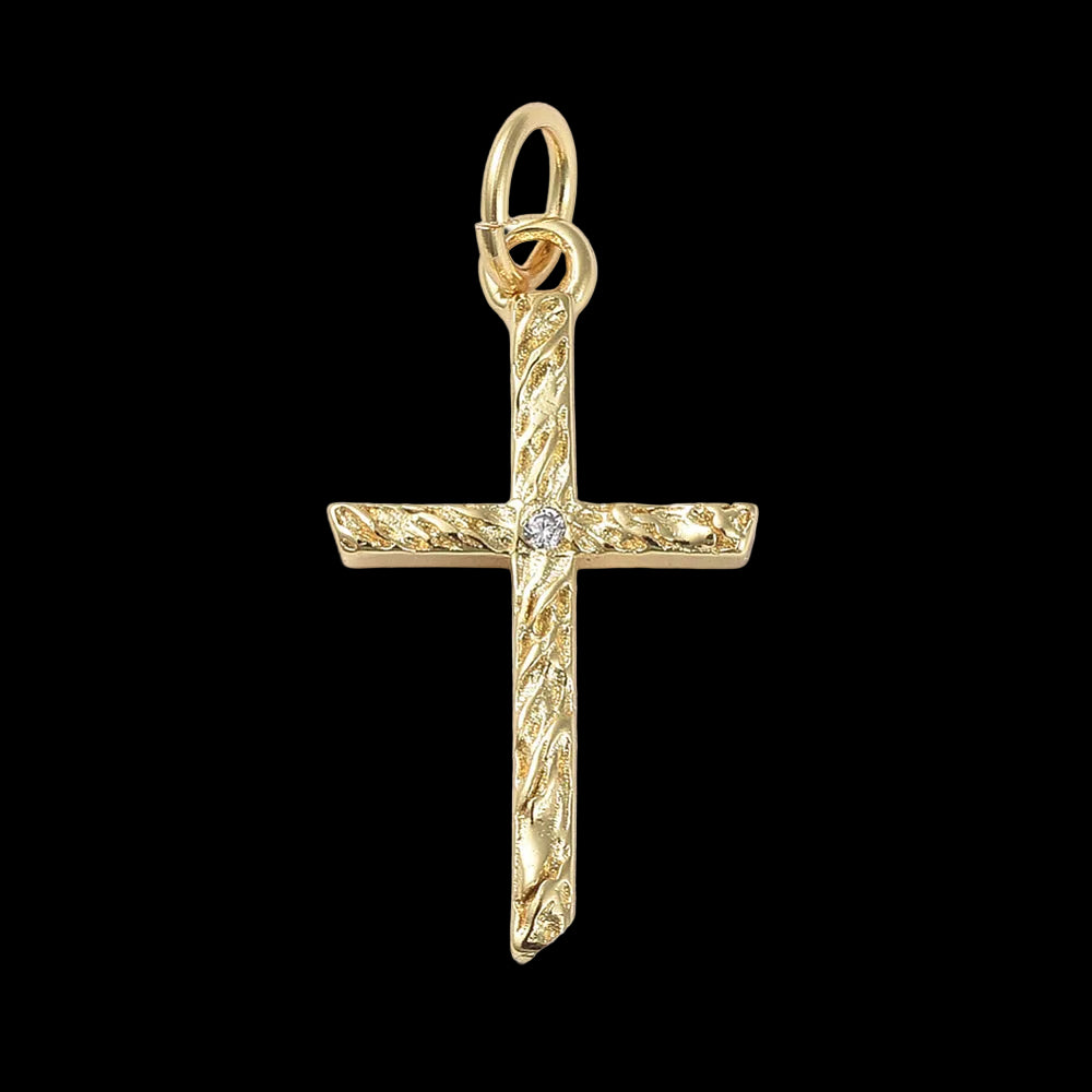 Dainty 18K Gold Cross Charm