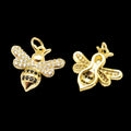 Bee Charm with Black Zirconia Details
