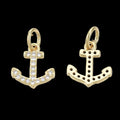Small Zirconia Anchor Charm