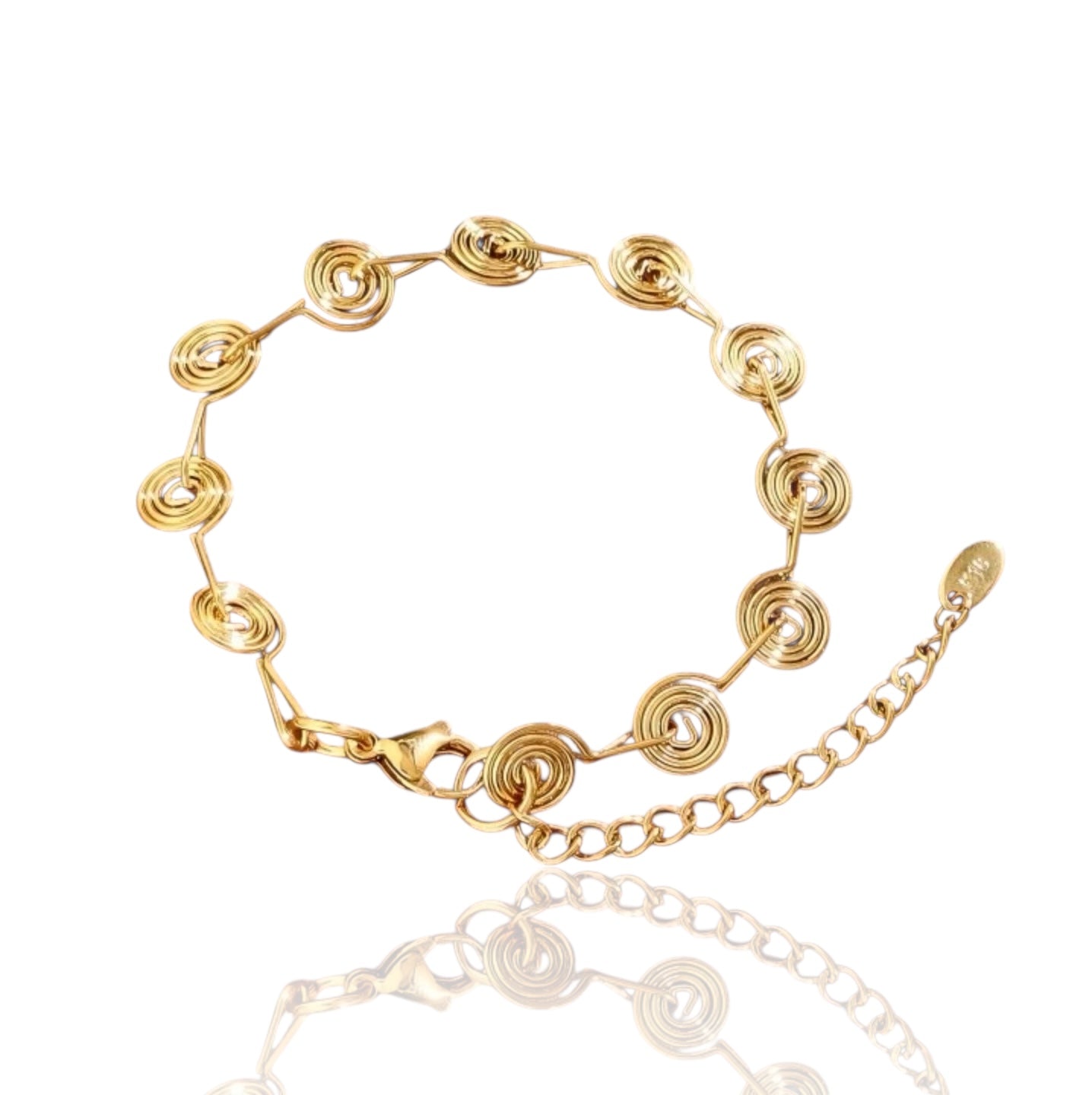 Spiral Bracelet – Gold Stainless Steel Chain Bracelet