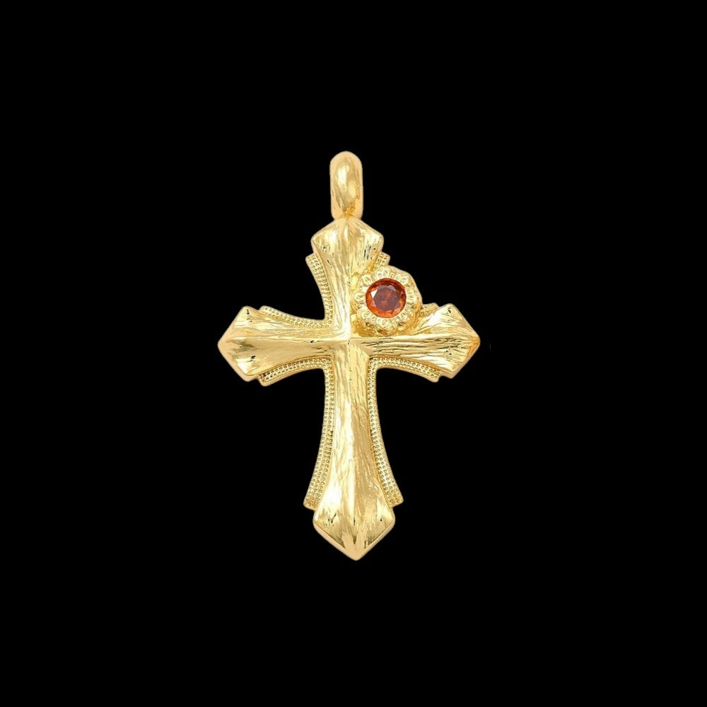 Amaranth Cross Charm